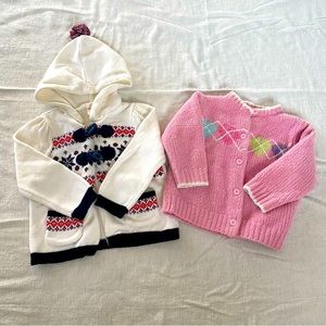 Two Cardigan Sweaters Bundle Girl 18 -24m